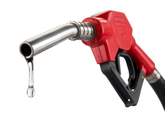 nozzle with fuel drip isolated on a transparent background.	