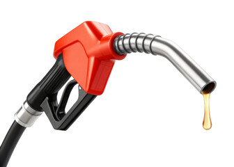 nozzle with fuel drip isolated on a transparent background.	