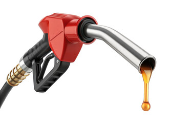 nozzle with fuel drip isolated on a transparent background.	