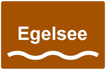 Illustration eines Namensschildes für den "Egelsee" in Baden-Württemberg	