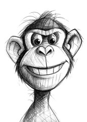 Cartoon Monkey PNG – Funny Exaggerated Expression Transparent Clipart
