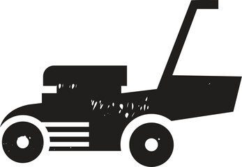 mowing the lawn silhouette vector illustration design
