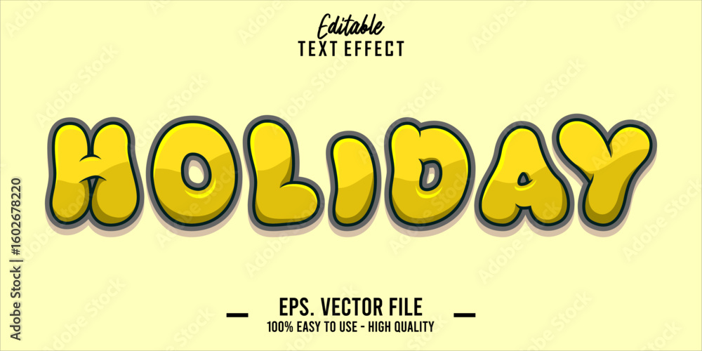 Fototapete editable text style effect, holiday text in cool vector style