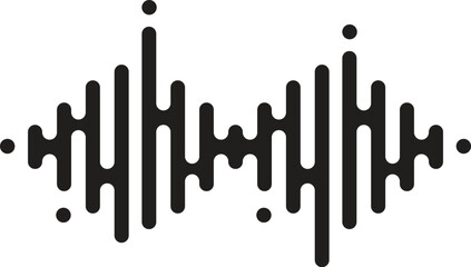 waving, sound, vibration and pulsing lines. Graphic design elements for music app. Vector illustration.