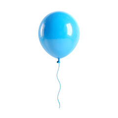 Bright blue balloon floating against a plain background, perfect for celebrations or events