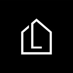L letter house logo design vector