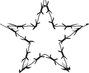  barbed wire. Protective wire territory. Vector illustration template. Barbed wire silhouette drawn by hands and pencil, chalk.