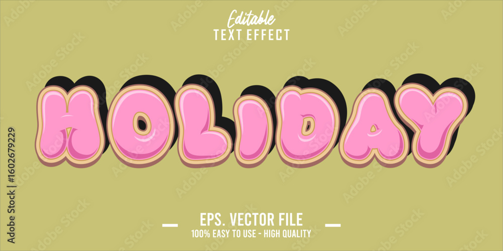 Poster editable text style effect, holiday text in cool vector style