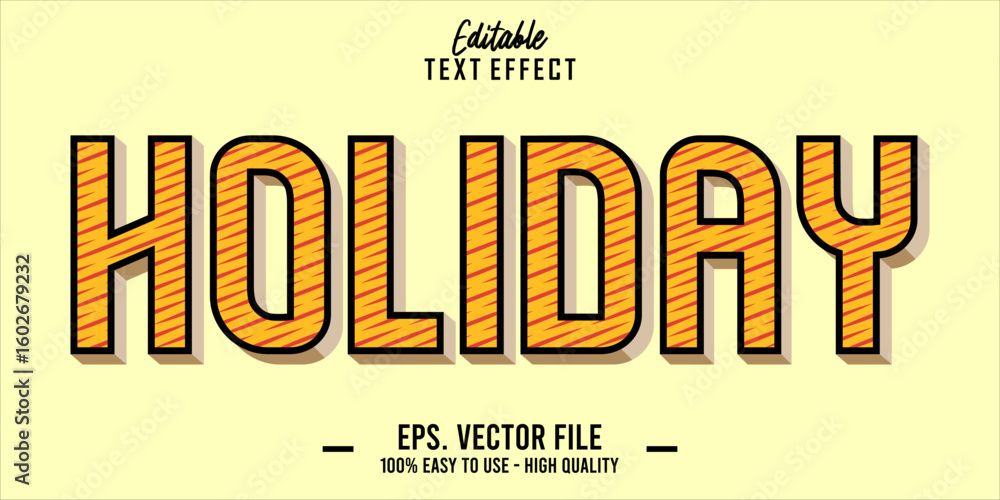 Fototapete editable text style effect, holiday text in cool vector style