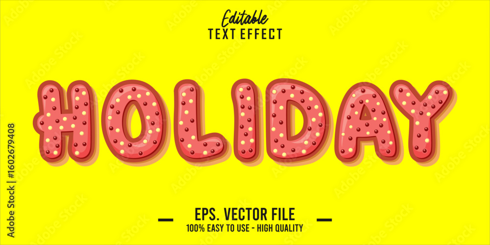 Fototapete editable text style effect, holiday text in cool vector style