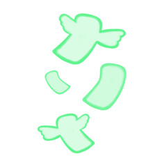 Money with green watercolor wings