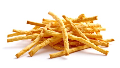 Pile of golden, crispy, slender breadsticks