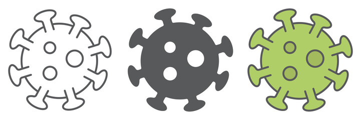 Coronavirus icon collection, virus and covid-19, 2019-ncov sign vector set graphics, editable stroke linear icon, eps 10
