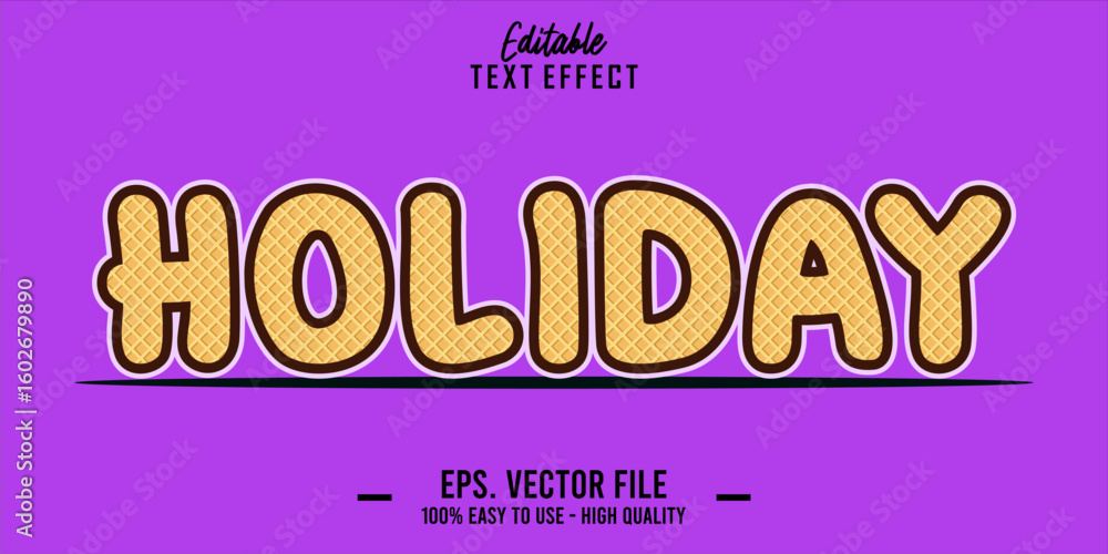 Fototapete editable text style effect, holiday text in cool vector style