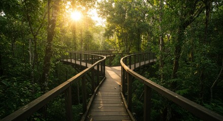 Sunlit Jungle Walkway
