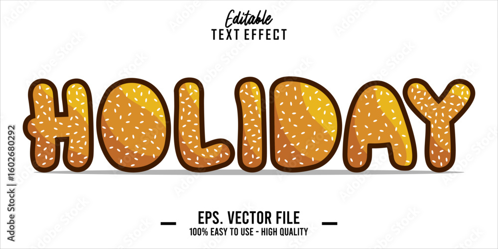 Poster editable text style effect, holiday text in cool vector style