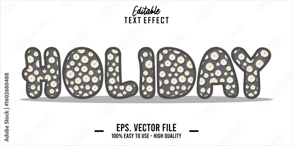 Poster editable text style effect, holiday text in cool vector style