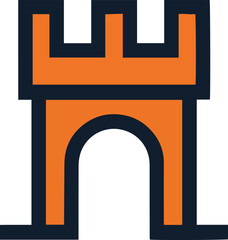 Drawbridge icon. Castle, gate, medieval, architecture vector illustration