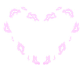 Pink Spark Heart Effect Frame