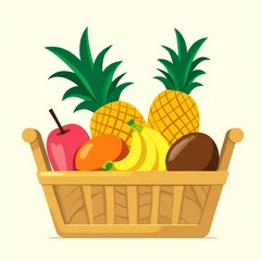 Healthy lifestyle fruit flat vector art