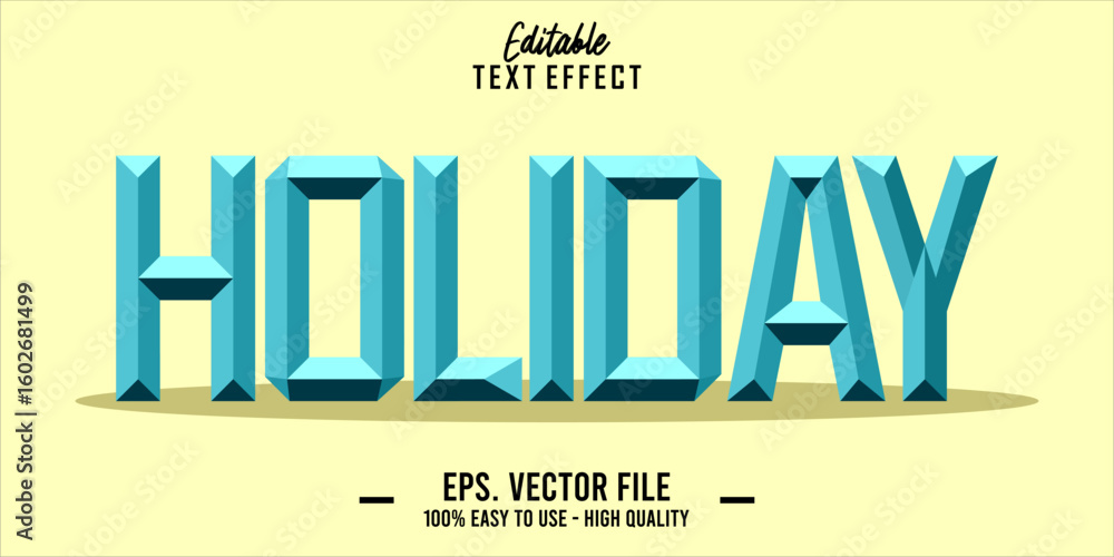 Fototapete editable text style effect, holiday text in cool vector style