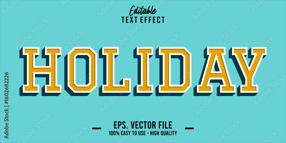 Fototapete editable text style effect, holiday text in cool vector style