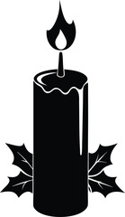 Christmas candle silhouette vector graphic design