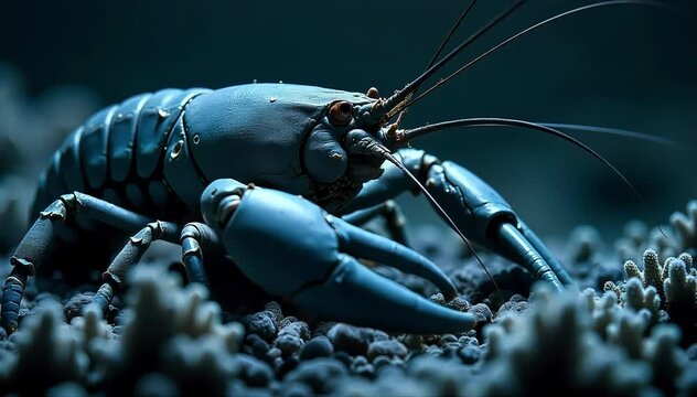 Lobster drinking water through gills
