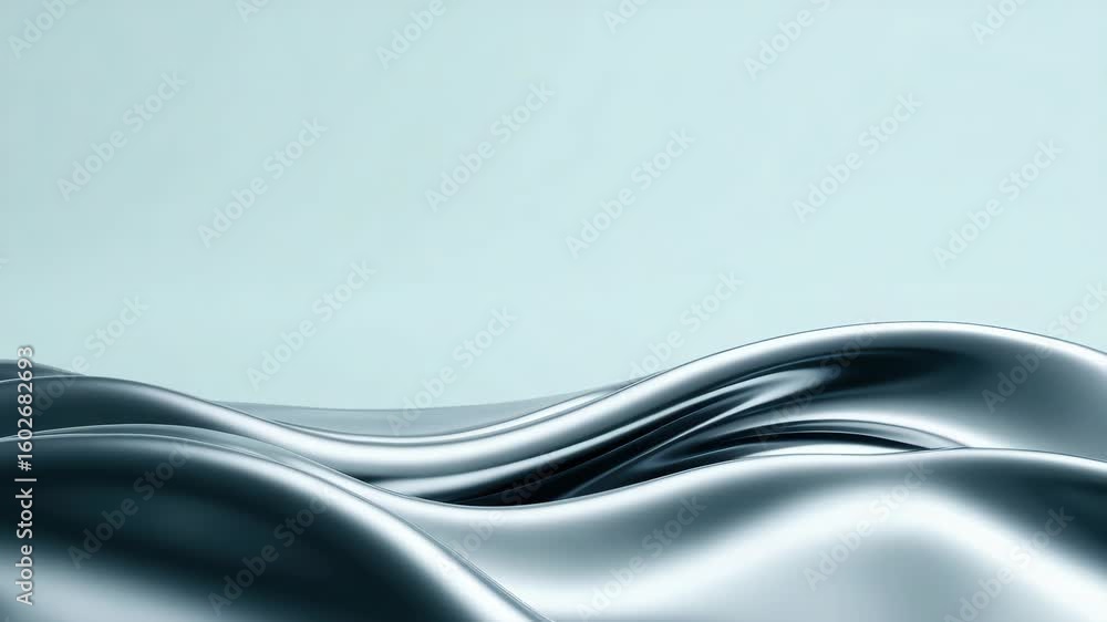 Aufkleber smooth silver metal surface with fluid wave shapes and reflective abstract design featuring smooth m
