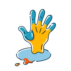 Obraz premium Vibrant bloody handprint illustration with a colorful design for creative themes