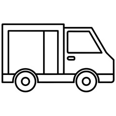 Minimal Delivery Truck Icon Vector
