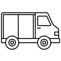 Minimal Delivery Truck Icon Vector