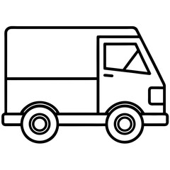 Minimal Delivery Truck Icon Vector