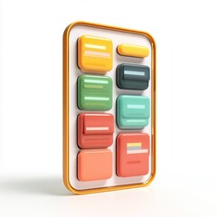 3D Colorful Checklist Planner App Icon