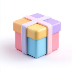 3D Cube Organizer with Colored Sections