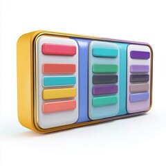 3D Multi-View Scheduler Interface Icon
