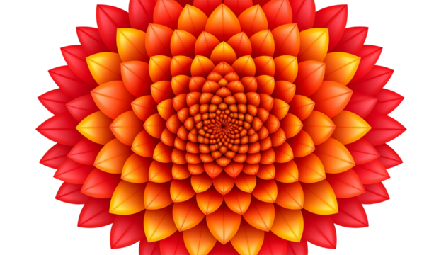 Top-Down View of Kniphofia Torch Lily Head Only, Stylized Vector Art, Transparent PNG - Powered by Adobe