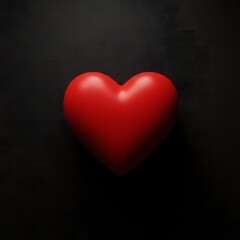 Minimal Red Heart on Dark Background