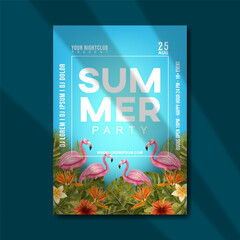 summer party vertical poster template