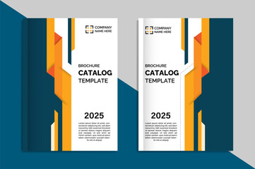 Modern yellow and blue cover design template business annual report brochure poster company profile catalog magazine flyer booklet leaflet vector illustration