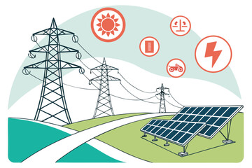 wind turbine and solar panels