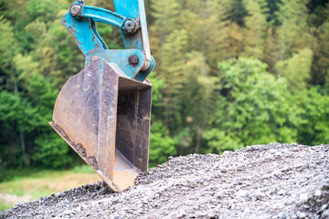 工事現場のショベルカー