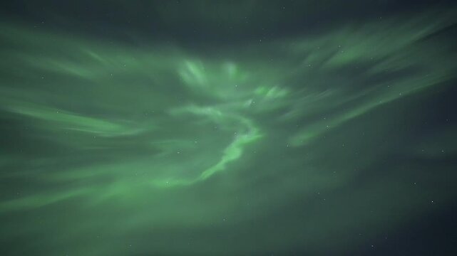 Auroral corona in the sky, real-time video