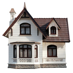 Obraz premium A charming, small, white house