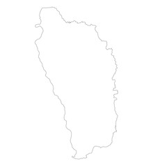 Dominica map. Map of Dominica in white color