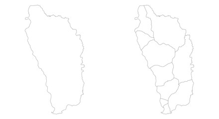 Fototapeta premium Dominica map set. Map of Dominica in set with white color