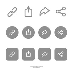 Fototapeta premium Link and Share Icon Set, Line and Solid Style on transparent background