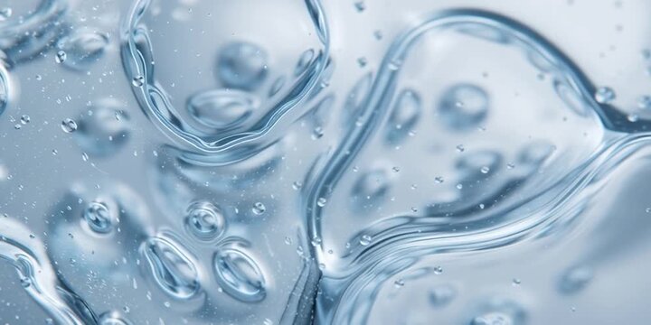 Transparent Hydrating Gel Texture with Bubbles &ndash; Skincare Macro Background