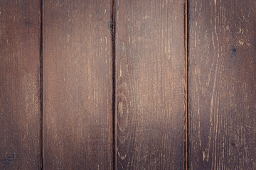 Close-up of weathered wooden planks with a rich brown color. texture and grain patterns, ideal for...