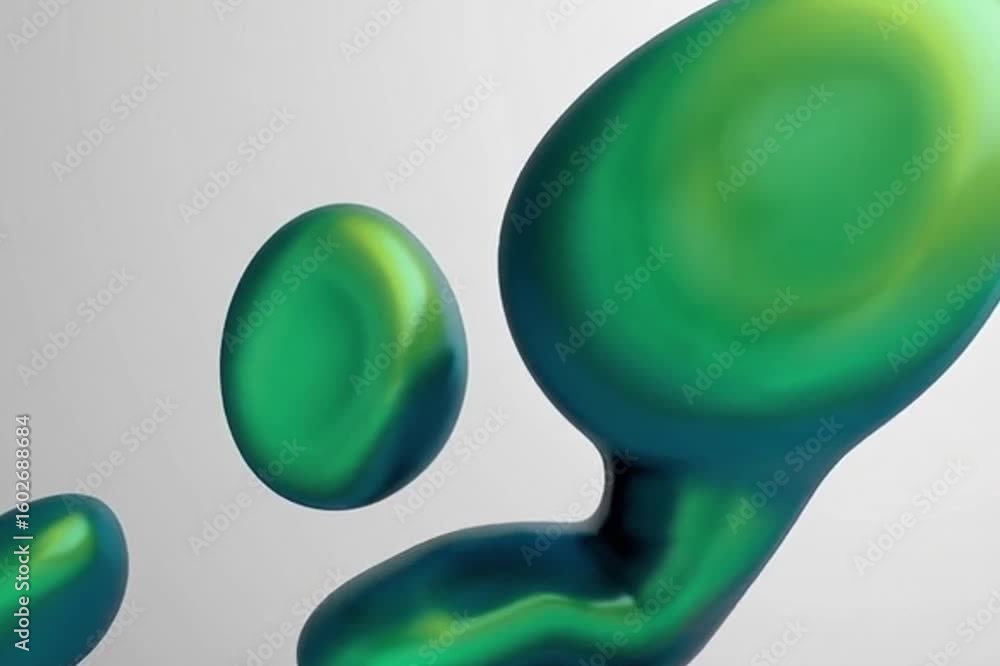Poster abstract liquid shapes with gradient colors and a smooth, glossy texture. the image showcases a uniq